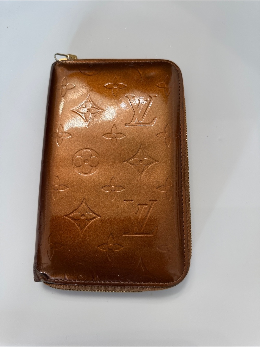 Louis Vuitton Metallic Copper Monogram Zip Wallet